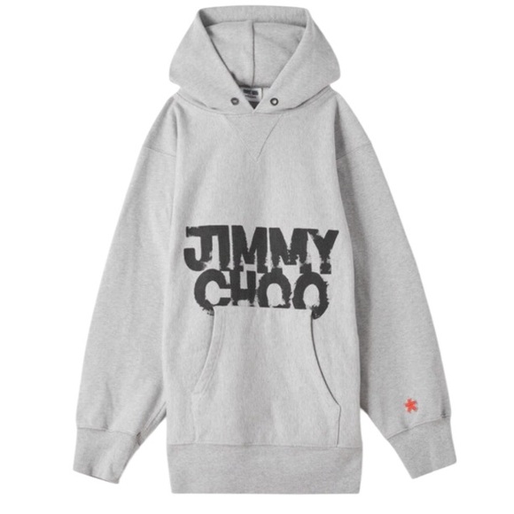 Jimmy Choo Sweatshirt Jc Eric Haze Hoodie S230 Grey Melange Size M New W Dustbag - Picture 1 of 9